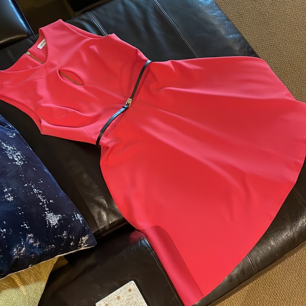 Worn once- Calvin Klein midi sheath dress. Size 8
